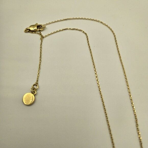 Michael Kors Gold Tone Pave Monogram Mother of Pearl Necklace - Picture 4 of 7